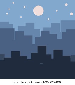 The town night illustration vector flat style.