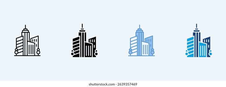 Town outline icon vector illustration
