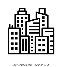 Ilustración vectorial de icono de contorno de ciudad