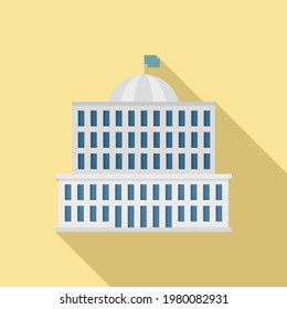 Town parliament icon. Flat illustration of Town parliament vector icon for web design