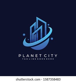 Town Planet Illustration Vector Template Suitable Stock Vector (Royalty ...