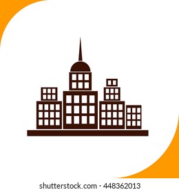 Town sign. Brown icon on white background