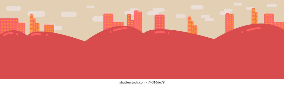 Town silhouette background vector illustration