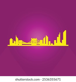 Town skyline trendy artwork charming abstract vector illustration colorful applicable design.eps