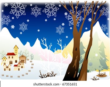 Town in Snow
