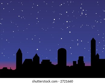 Town and stars