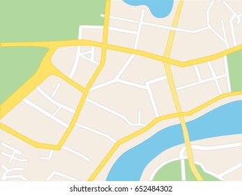 Town streets on the plan. Flat