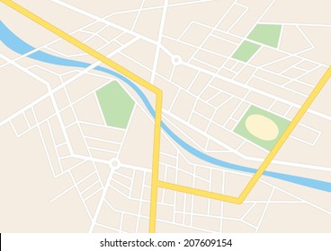 town streets with a stadium on the plan - vector - eps 8