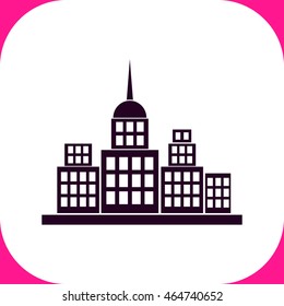 Town vector icon on white background.
