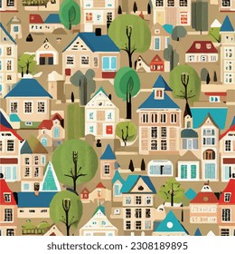 town, village, flat, icon, vector