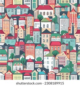 town, village, flat, icon, vector