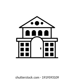 Townhall building vector outline icon style illustration. 