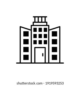 Townhall building vector outline icon style illustration. 