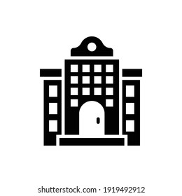 Townhall Building Vector Solid Icon Style Illustration. 