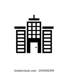 Townhall Building Vector Solid Icon Style Illustration. 