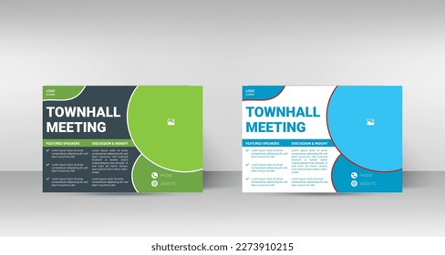 Townhall meeting postcard design template