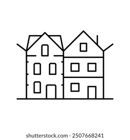 townhome house line icon vector. townhome house sign. isolated contour symbol black illustration