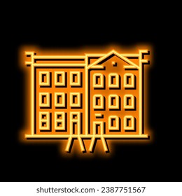townhome house neon light sign vector. townhome house illustration