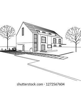 Townhouse, 3d illustration