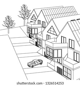 Townhouse, 3d illustration