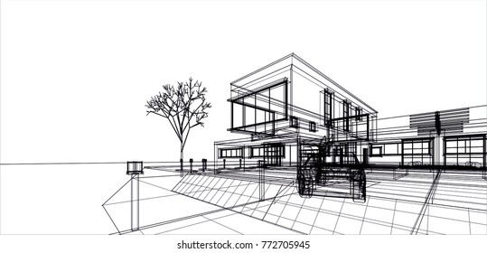 townhouse, 3d illustration