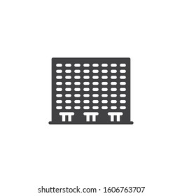 Townhouse building vector icon. filled flat sign for mobile concept and web design. Condo building glyph icon. Symbol, logo illustration. Vector graphics