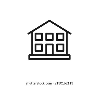 Townhouse flat icon. Single high quality outline symbol for web design or mobile app.  Home thin line signs for design logo, visit card, etc. Outline pictogram EPS10