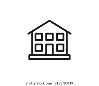 Icono plano del pueblo. Símbolo de esquema único de alta calidad para diseño web o aplicación móvil.  Señales de línea delgada para el logotipo de diseño, tarjeta de visita, etc. Pictograma de contorno EPS10