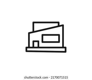 Icono plano del pueblo. Símbolo de esquema único de alta calidad para diseño web o aplicación móvil.  Señales de línea delgada para el logotipo de diseño, tarjeta de visita, etc. Pictograma de contorno EPS10