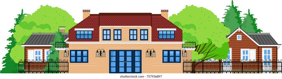 townhouse in flat style