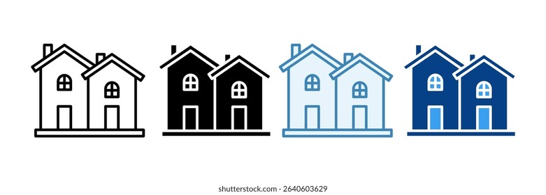 Townhouse Icon Set Multiple Style Collection