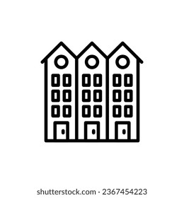 Townhouse icon in vector. Illustration