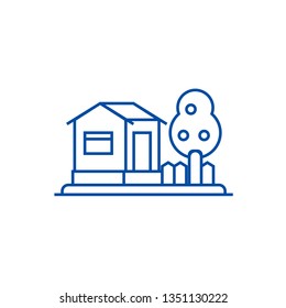 Townhouse sign line icon concept. Townhouse sign flat  vector symbol, sign, outline illustration.
