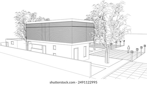 Townhouse Sketch Concept 3D-Grafiken	