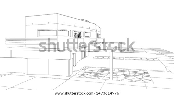 \
townhouse sketch project\
3d illustration