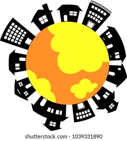 Townscape and Earth Halloween