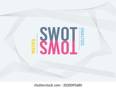 TOWS matrix and SWOT analysis and minimal banner for business management and Marketing strategy, analysis, strength, weaknesses, opportunities and threats.