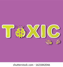 Toxi Bug Logo in Neon and Violet Colors
