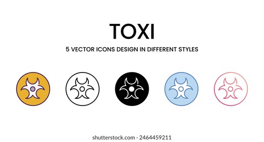 Toxi Icons different style vector stock illustration