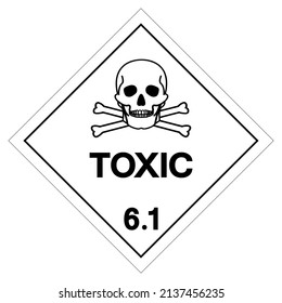 Toxisches Symbol 6.1 Zeichen, Vektorgrafik, einzeln auf weißem Hintergrund - Etikett .EPS10