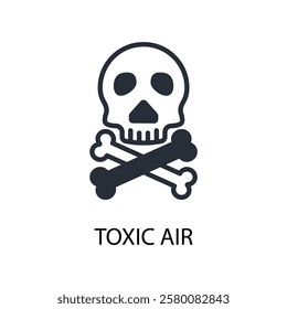 toxic air icon. vector.Editable stroke.linear style sign for use web design,logo.Symbol illustration.