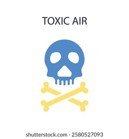 toxic air icon. vector.Editable stroke.linear style sign for use web design,logo.Symbol illustration.