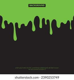 Toxic background. Flowing liquid green toxic water. Vector template