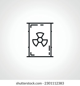 Toxic barrel line icon. toxic container linear icon. barrel with radiation sign