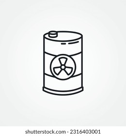 Toxic barrel line icon. toxic container linear icon. barrel with radiation sign