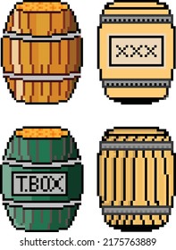 arte de píxel de barril tóxico. Beer barrel Arte de Pixel