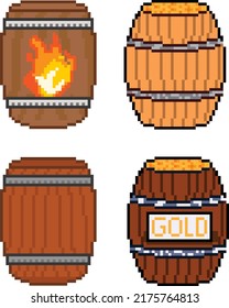 Toxic Barrel Pixel Art. Beer Barrel Pixel Art