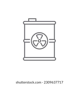 Toxic barrel related vector linear icon. Vector outline illustration Isolated on white background. Editable stroke