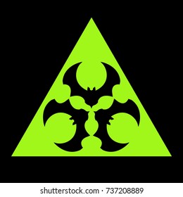 Toxic bats.Vector logo. Green