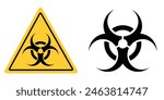 Toxic Biohazard Hazard Yellow Triangle Warning Caution Sign Signage Vector EPS PNG Transparent No Background Clip Art
